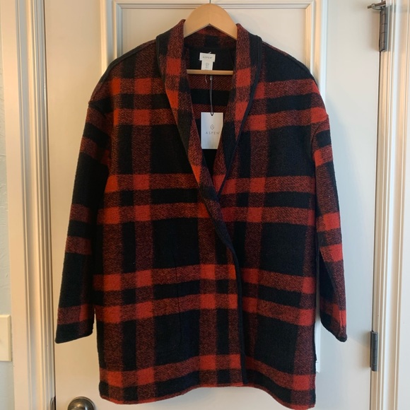 Aspen Rise Sweaters - Aspen buffalo check cardigan